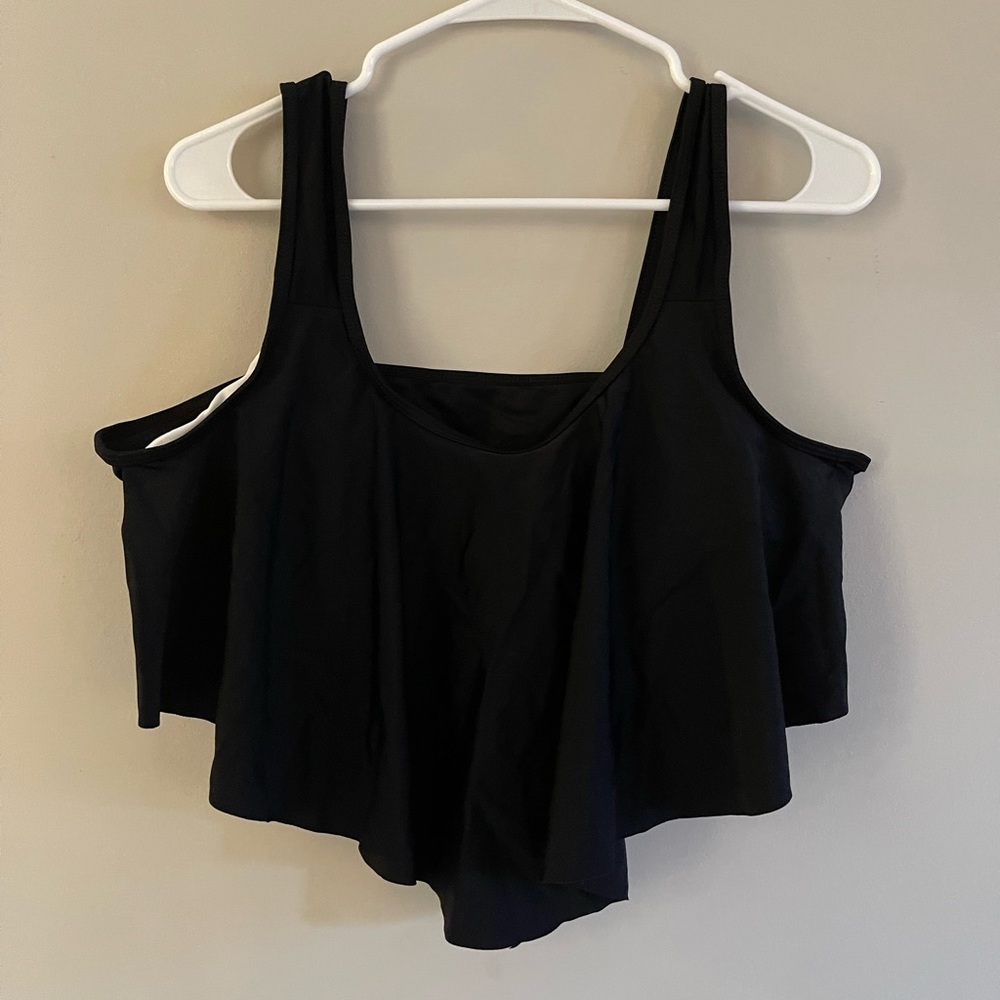XL womens black swim top